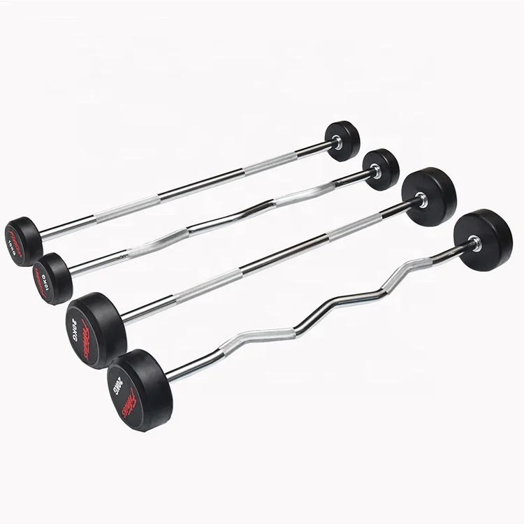 High quality new design fitness body building training gym workout product rubber barbell