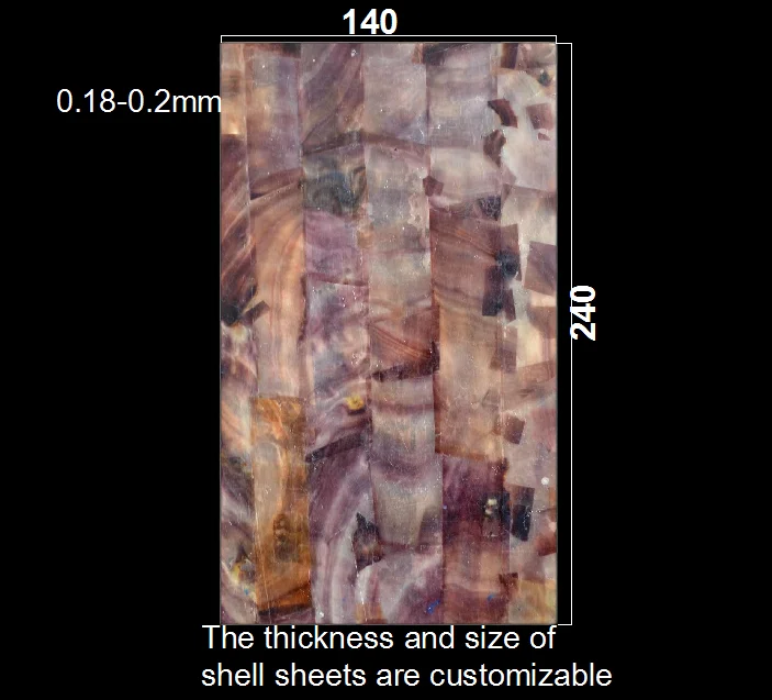 Wholesale customized natural mother of pearl shell plate laminate river shell sheet price for diy DB036