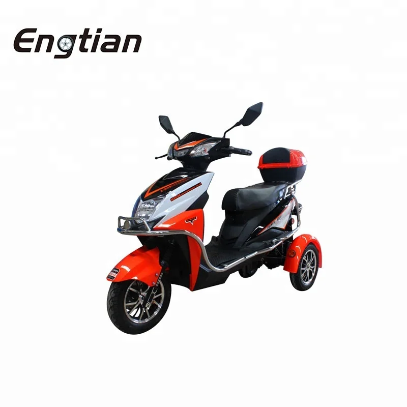 None fall Adult 60/72V 800W Electric Trike 3 Wheel Scooter Electric tricycle rickshaw for sale