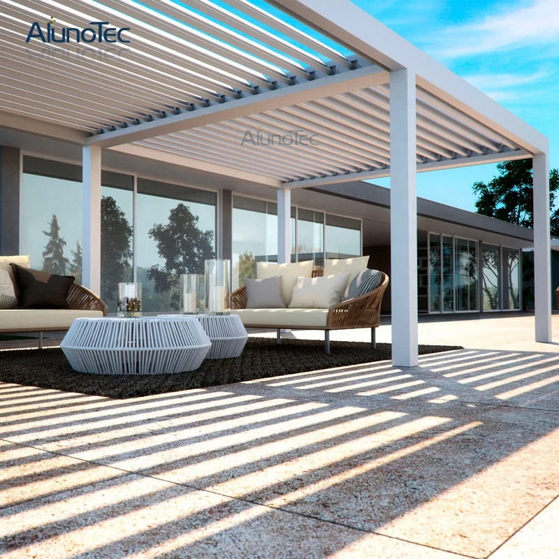 Modern Design Patio Roof Motorized Aluminum Garden  Pergola For Swimming Pool