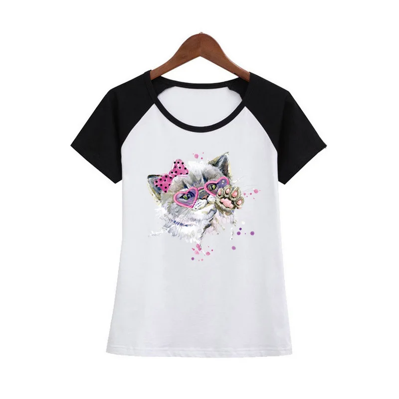 DIY Heat Transfer paper Stickers Iron on Transfers Patches Set Assorted Cute Cat Iron on Appliques Patches for T-Shirt stickers