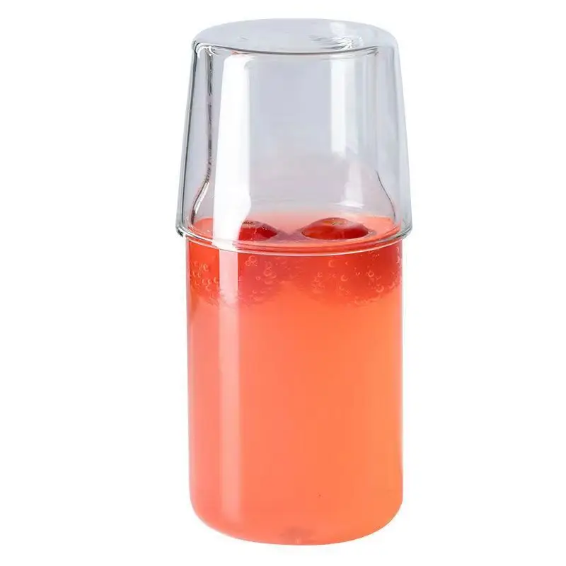 Mini Glass Water Bottle Heat-Resistant Juice Container  Flower Tea Pot Milk Cups  Beverage glass