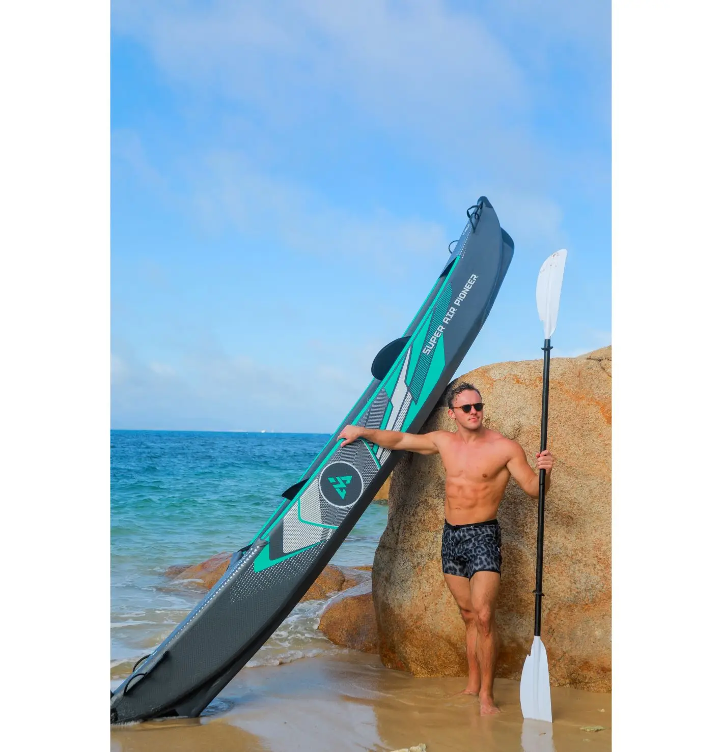 ICOME 2 person inflatable Kayak PVC Inflatable Kayak Fishing kayak-Pioneer