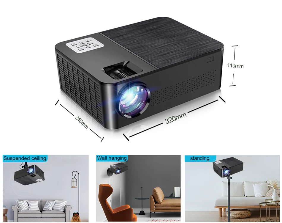  Лидер продаж 2021 светодиодный проектор Transjee 3D 4K с ЖК-дисплеем встроенный 1080P Wi-Fi для умного дома на Android видеопроектор hd 6500