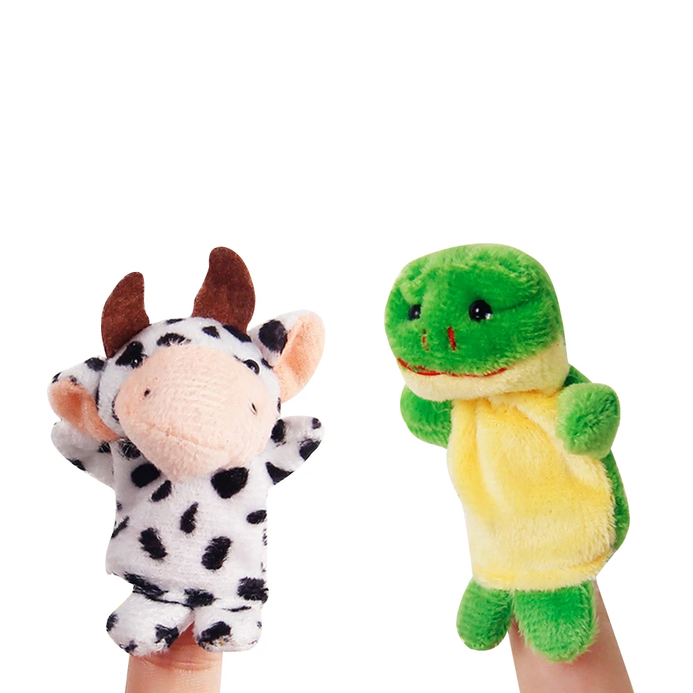 Cartoon animal finger puppets children plush toys role-playing storytelling ragdoll educational toys