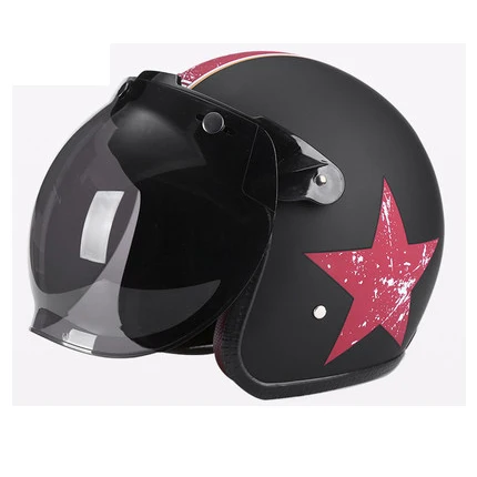 Custom Design Retro Vintage Jet Half Open Face Motorcycle Helmet in ABS shell
