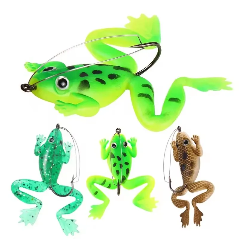 wholesale Anti-hanging bottom simulation frog various weight lure soft frog bait PVC frog bait for black fish