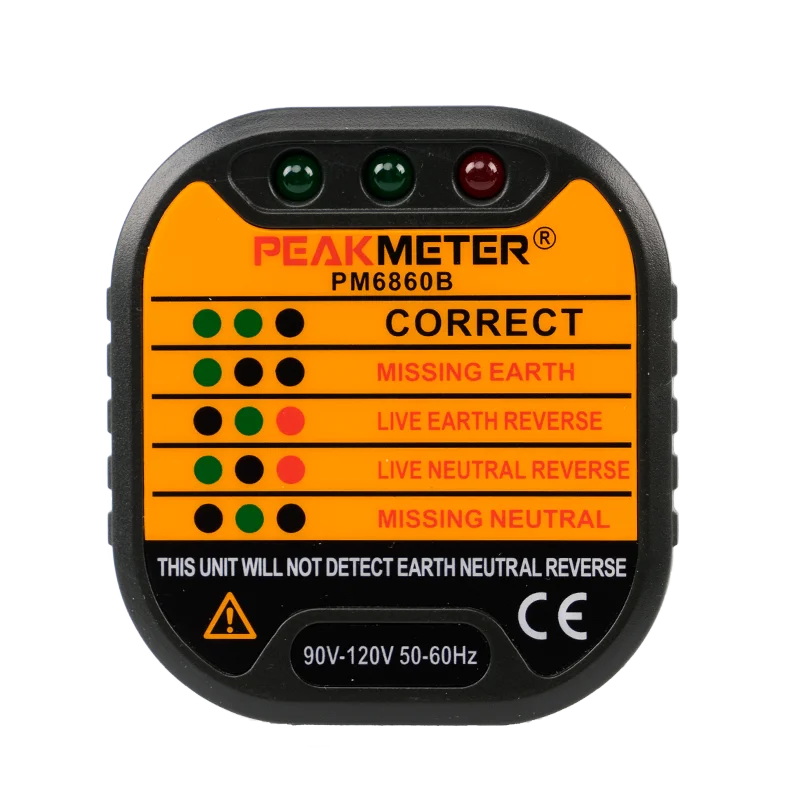 В продаже Peakmeter PM6860B профессиональные инструменты тестер розеток американский стандарт 90 В ~ 120 В Обнаружение напряжения в реальном времени
