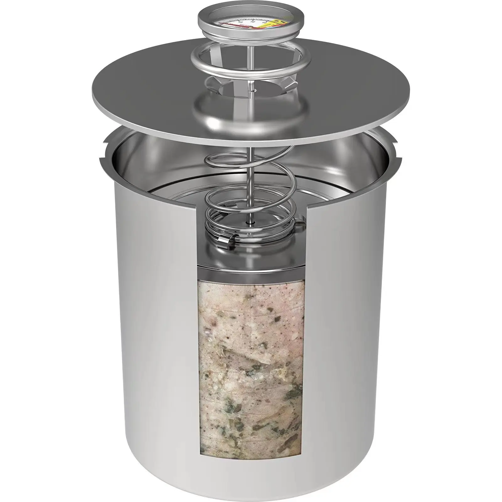 Meat Maker Press Deli Meat with Thermometer 1.5L Stainless Steel Ham Meat Maker Press