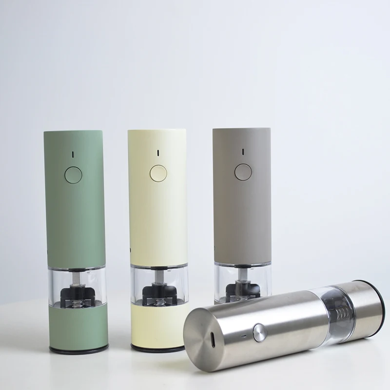 Kitchenware Stainless Steel Spice Grinder Automatic Rechargeable Mini Electric Salt And Pepper Grinder Set Pepper Mill Portable