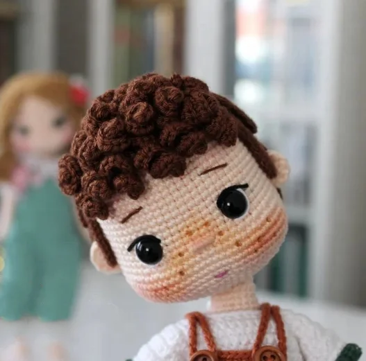 Ins Hot Hand Crochet Boy and Girls Dolls Crafts Made Customized Logo and Label Amigurumi Kids Dolls Toys