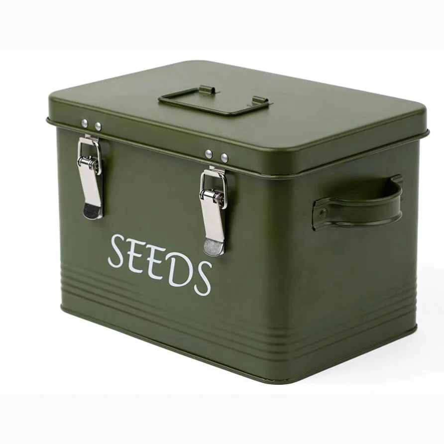 Органайзер для хранения садовых семян с разделителями металлическая жестяная банка