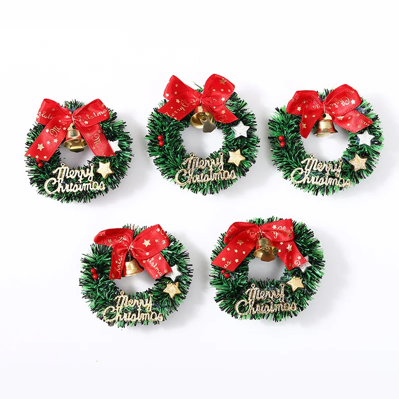 6.3CM Mini Christmas Wreath DIY Christmas Decorations Baubles Christmas Garland Xmas Tree Ornament Navidad New Year 2024