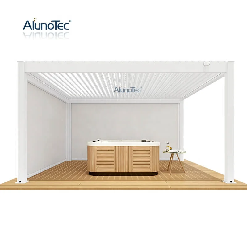 China High Quality Motorized Waterproof Prices Pergolas Retractable Aluminum Pergola Gazebo Louvers