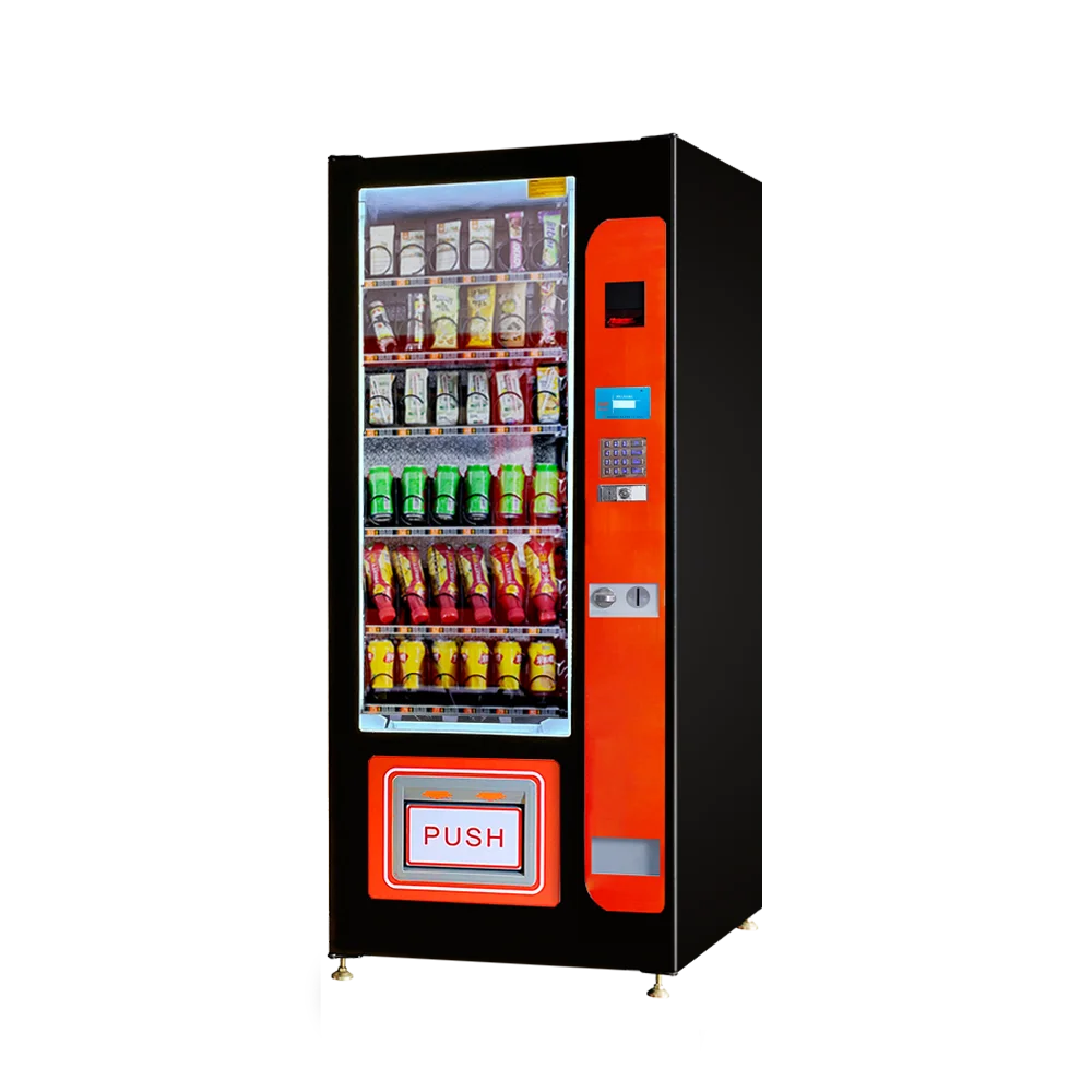 Slim small  vending machine with refrigerated for selling snack and drink cigarette