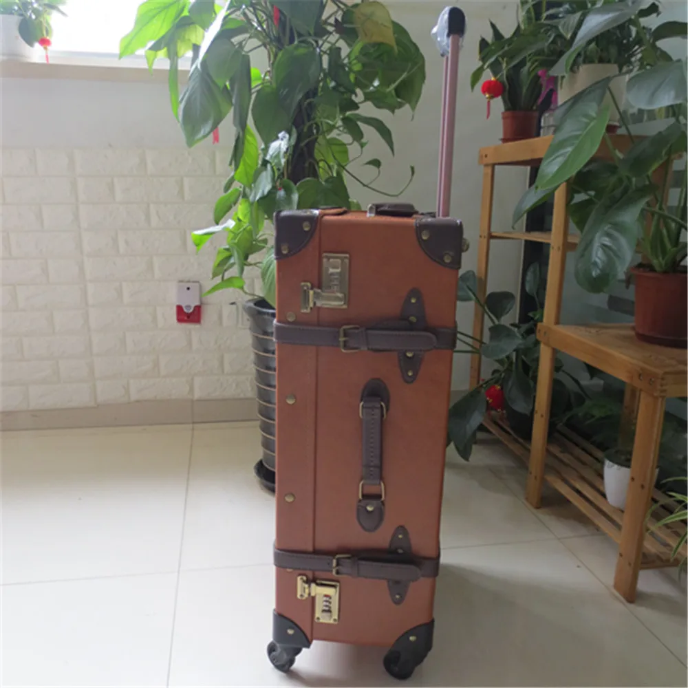 Japanese Suitcase brands Colorful trunk leather carry-on suitcase
