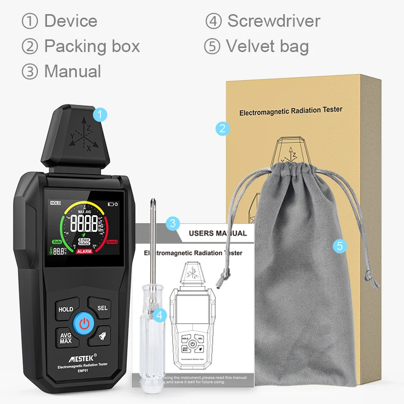 Electromagnetic Radiation Tester Electromagnetic Field Radiation Detector Tester Emf Meter Counter Emission Dosimeter Computer