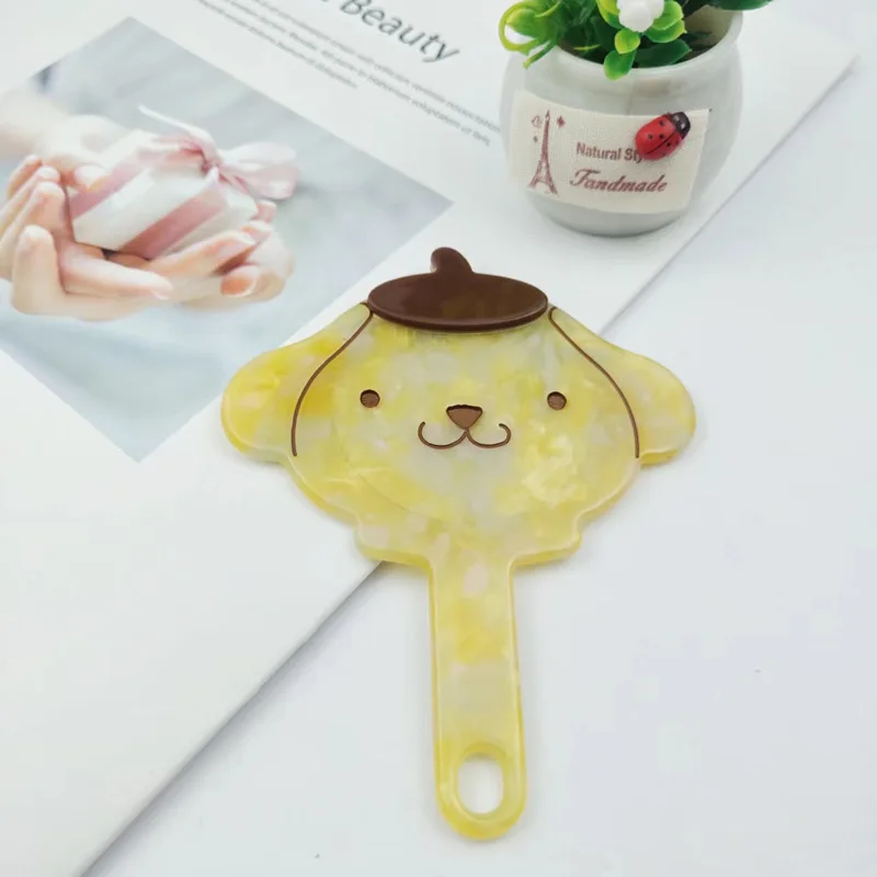 Hello Cat Japanese Sweet Cartoon Kuromi Acetate Mirror Small Pocket Mirror Girls Makeup Mirror