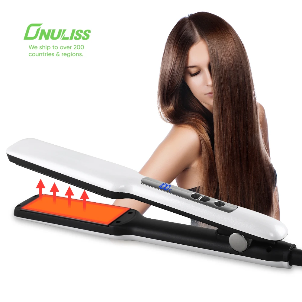 Частная этикетка керамический утюжок выпрямитель Planchas De Cabello Профессиональный 2 в 1 Плойка для завивки