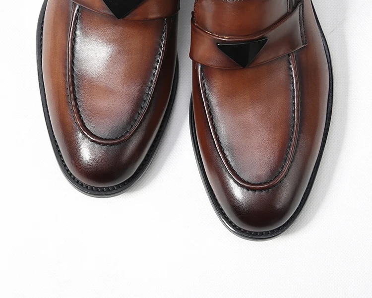 Handmade Genuine Leather Men Shoes italian Large Size Boys Shoe Official Formal Dress Shoes