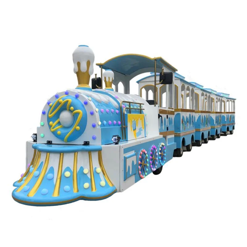 
Christmas funfair attraction sightseeing electric trackless train amusement park rides for sale 