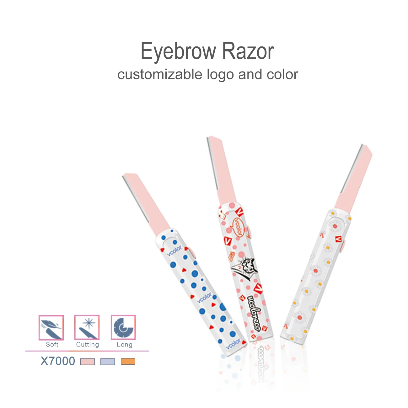 Customizable logo and color OEM retractable EyeBrow Razor Facial Trimmer Eyebrow Razor Trimmer