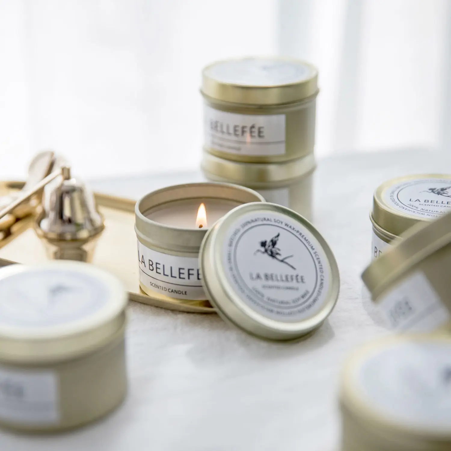 Wholesale 1oz 2oz 4oz 6oz 8oz 12oz Rose Gold Tins Round Decorative Gift Empty Tin Can Jars Aluminum Metal Candle Tins