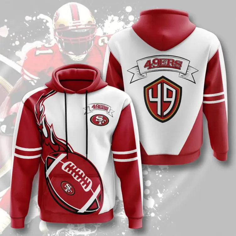 New Fashion America Hot Sale NFL Football Team Sports Hoodies 3D Print Customize Polyester Man sports Sweatshirts Team Hoodies