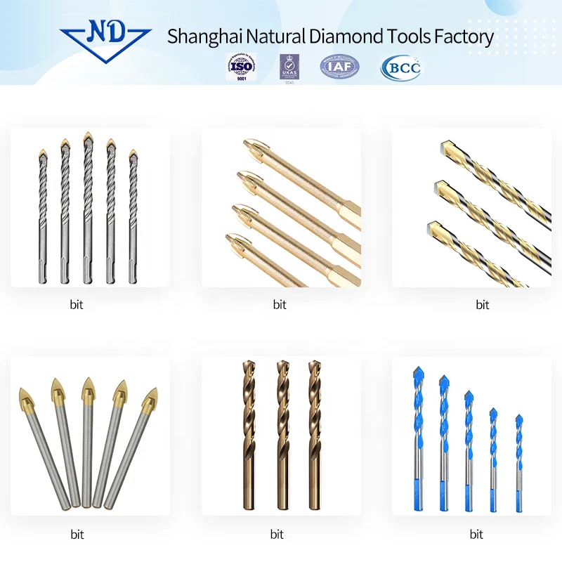 Threaded Triangle Tungsten Steel Wall Tile Concrete Drilling Bit Household Marble Overlord Drill Hand Electric Drill