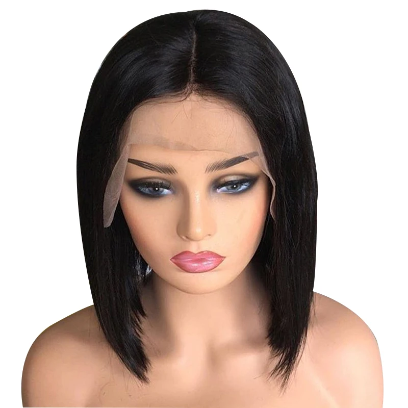
Indian Bob Lace Front Wigs For Women Short Cuticle Aligned Human Hair Bob Wig Natural Hairline Straight Lace Front Bob Wig 