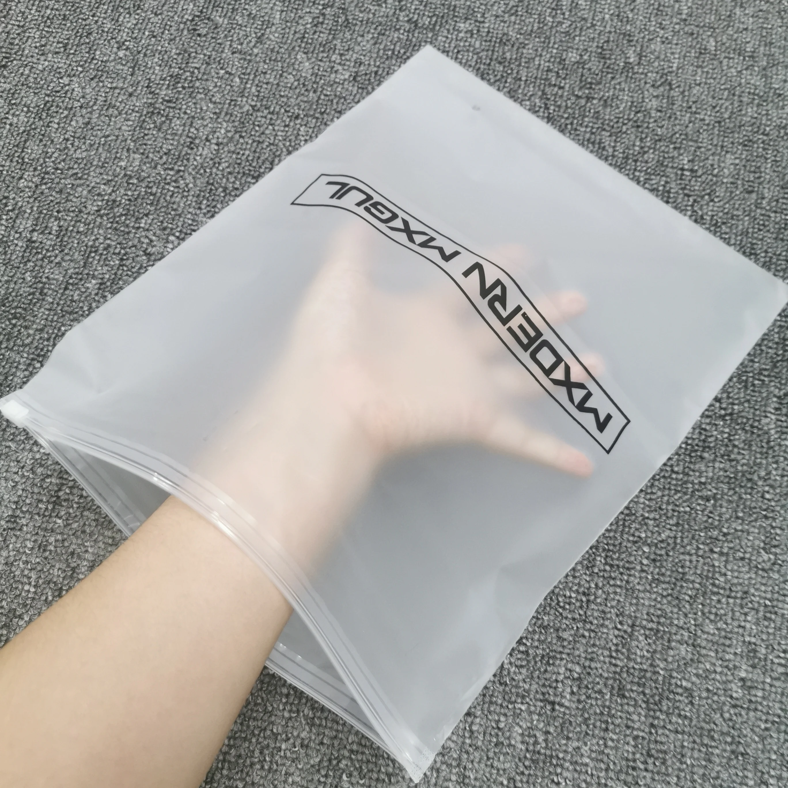 Custom Logo Underwear Swimwear EVA Packing Bags Frosted  Zipper  Lock Bag For Garment