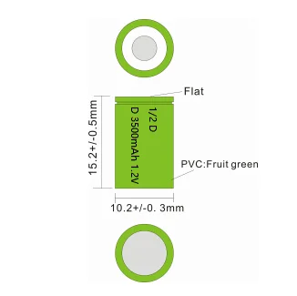 7.2V D size 10000mAh Ni-MH 10Ah Stick Battery Pack with nickle