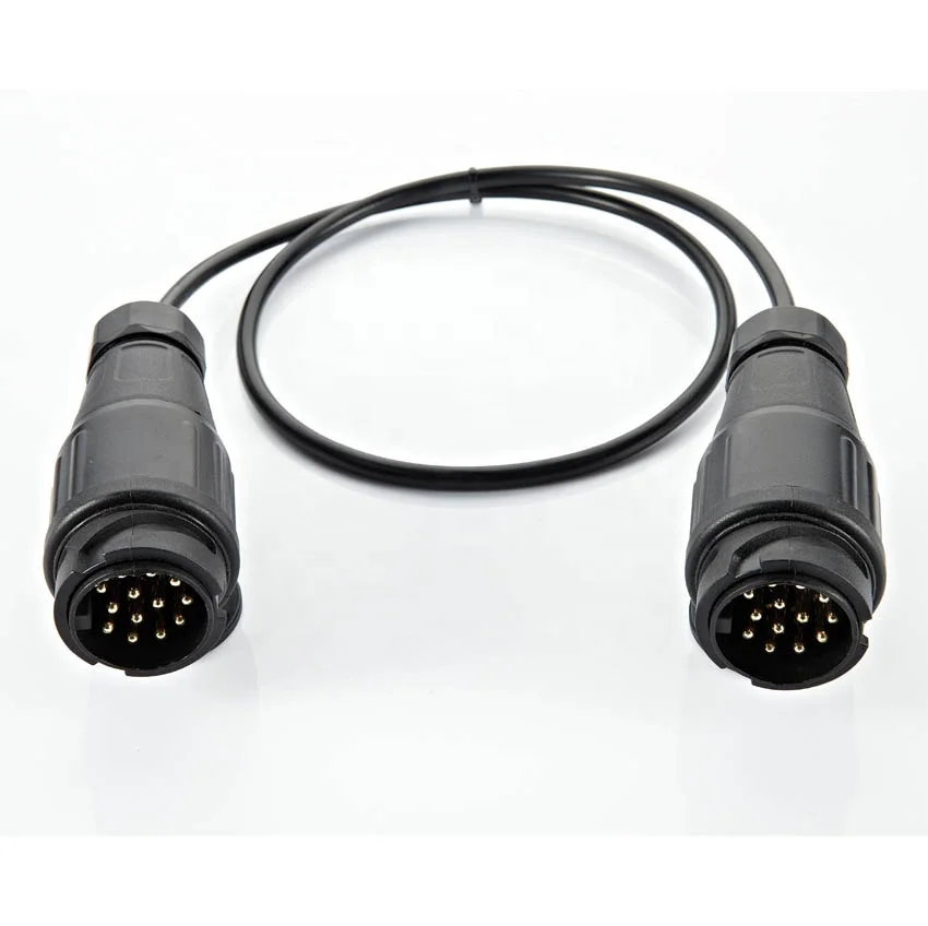 Heavy duty 13pin plug to 13pin plug trailer connector cable spring TPU travel trailer power cable