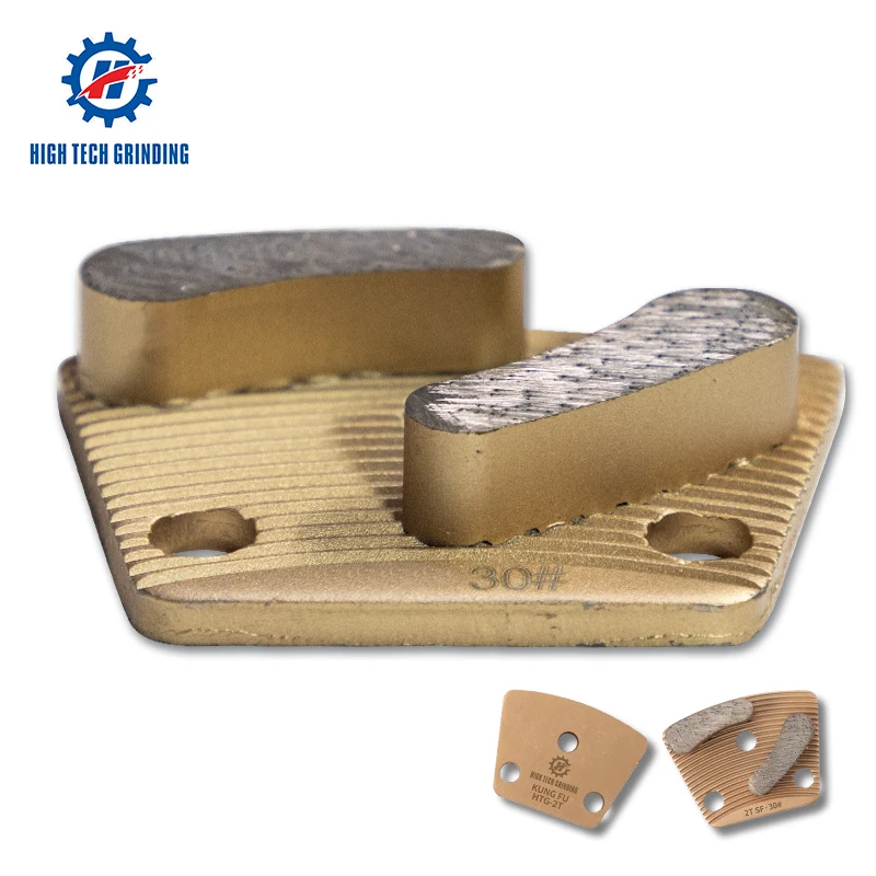 HTG-2T 30# 60# 120# Grit Trapezoid Diamond Abrasive Metal Concrete Floor Grinding Polishing Pads For Concrete Grinder