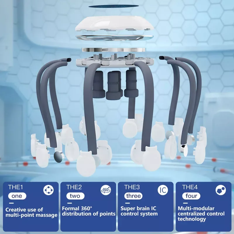 2023 Hot Selling Electric Scalp Massager For Head Hair Stimulation Relaxation and Blood Circulation TMS spider head massager