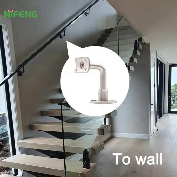 Stainless Steel Stair Railing Clamp Glass Handrail Wall Bracket Fitting Stairway Rails Holders Guardrails Handrail Brackets