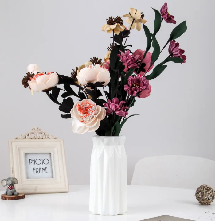 
Home Hotel Office Decoration High Quality Nordic Style Plastic Design Flower Vase 