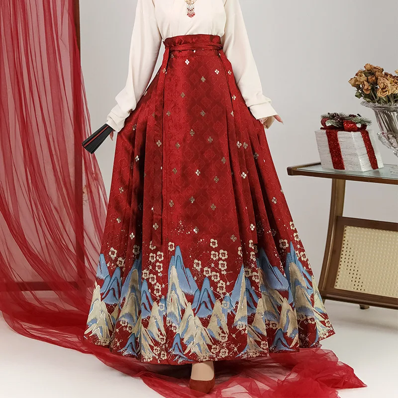 Traditional Design Hanfu Chinese Embroidery Beautiful Landscape Patterns Hanfu Comfortable Daily Hanfu Women Chinese Traditional