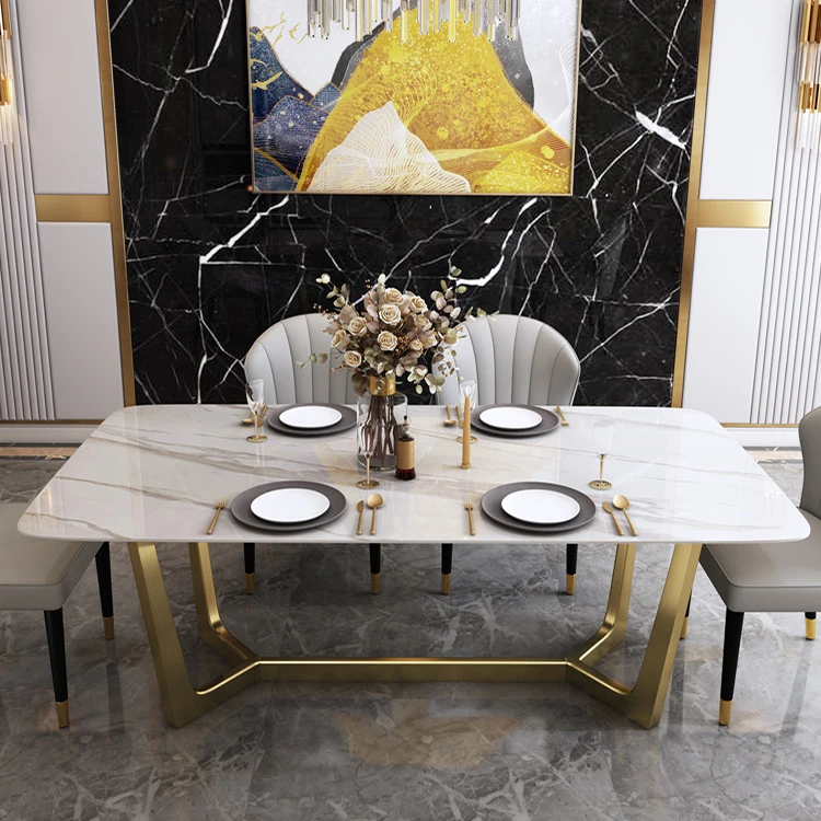 latest design luxury dining room furniture marble dining tables and chairs modern home furniture set