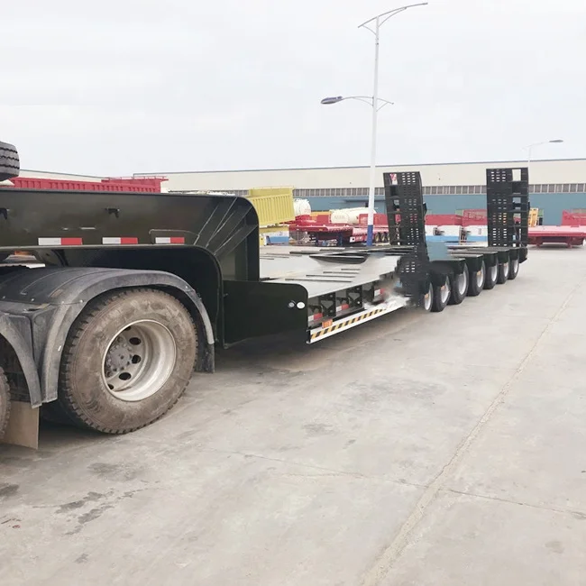 Used Detachable Gooseneck Lowboy Lowbed 3 Axles 60Ton Heavy Duty Lowboy  Semi Trailer