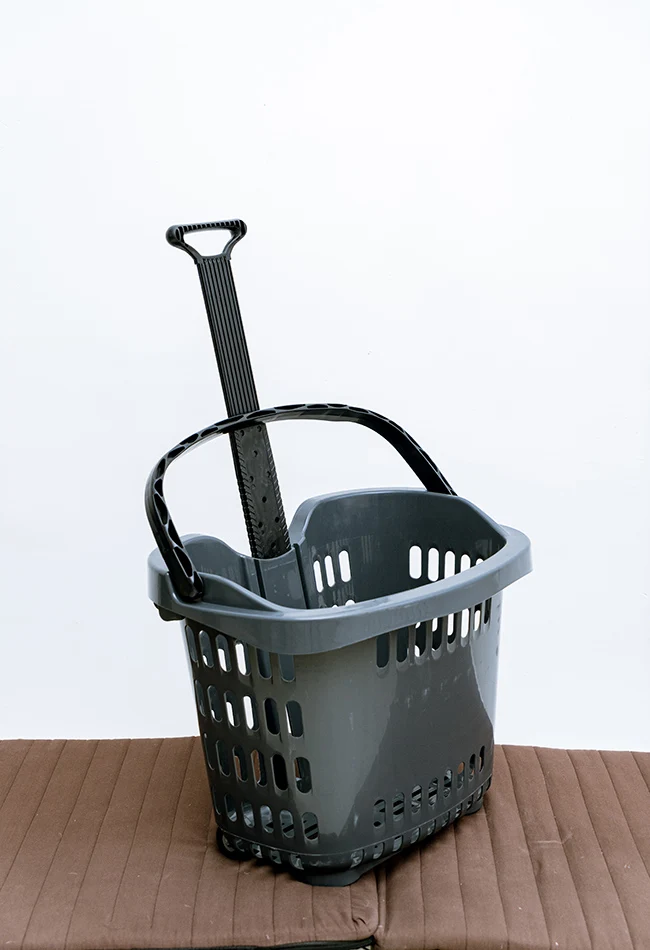 China Factory Sell Plastic Wheel Shopping trolley OEM Shopping Cart Basket Shopping Basket