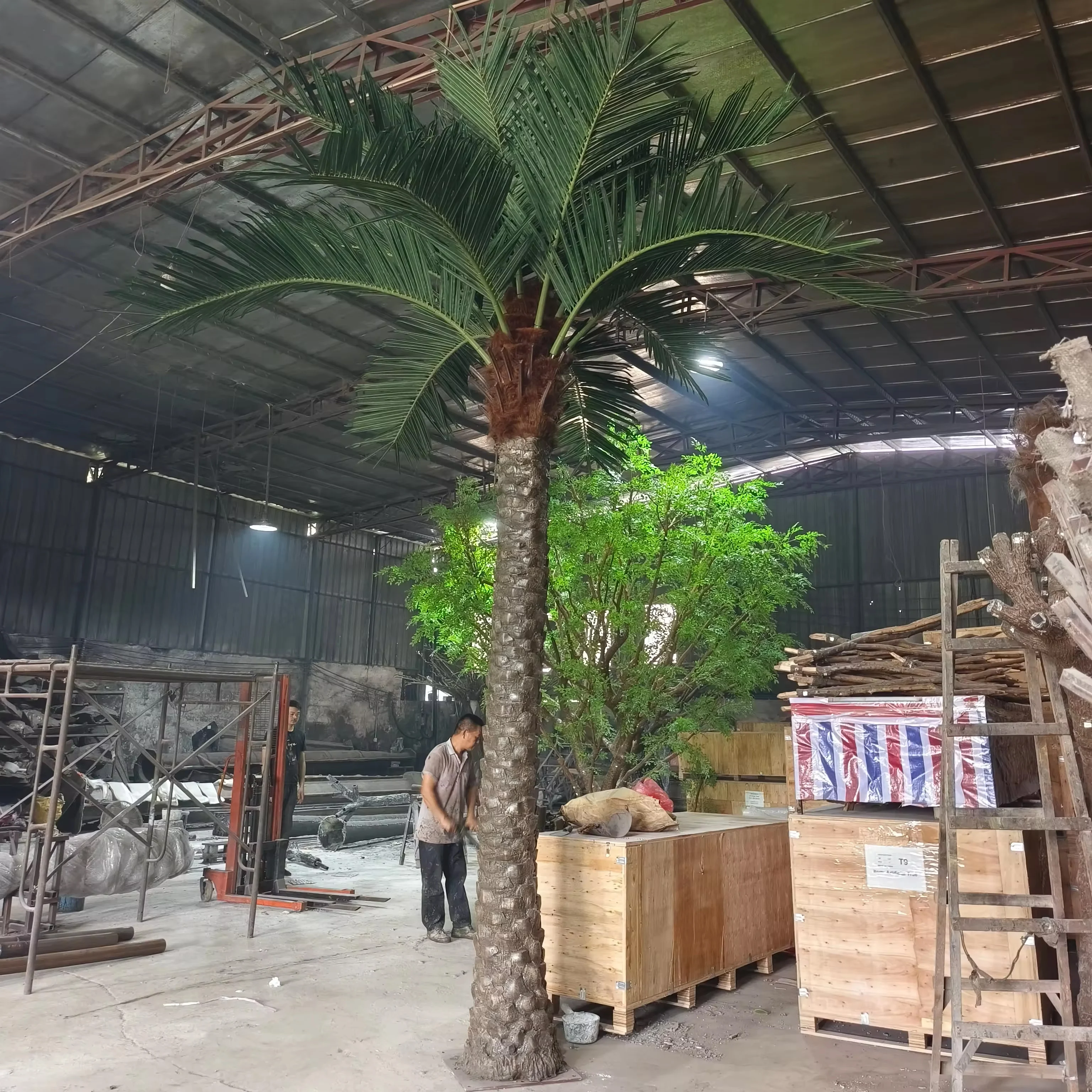 High simulation factory handmade fire retardant UV-resistant anti-aging artificial new style coconut palm trees