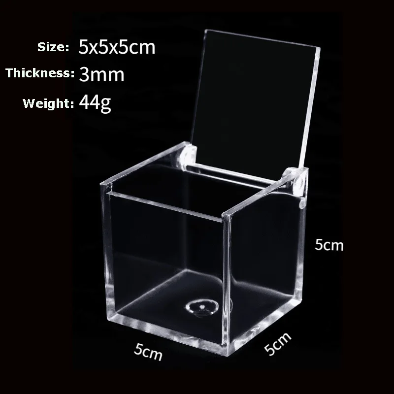 Songhui PS Materials Clear Acrylic Cube Storage Box with Hinged Lid for Sweet
