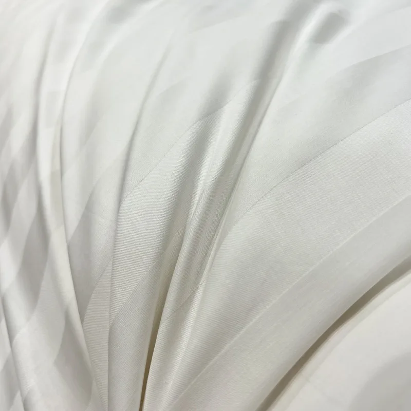 luxury hotel linen supplies Polyester/Cotton size design 5 star bed linen set for white striped hotel bed hotel quality linens