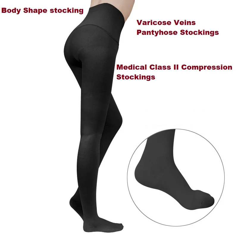 Compression Stocking Vein Women Graduated Medical Compression Pantyhose Stocking For Varicose Vein