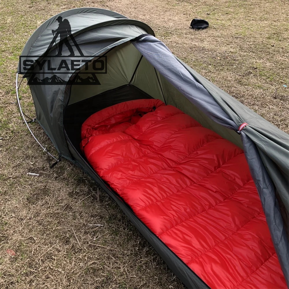 Sylaeto 3 Aluminium Pole 1 Person Backpacking Tent Lightweight Sack Waterproof bivvy Sleeping Bag Cover for Bushcraft