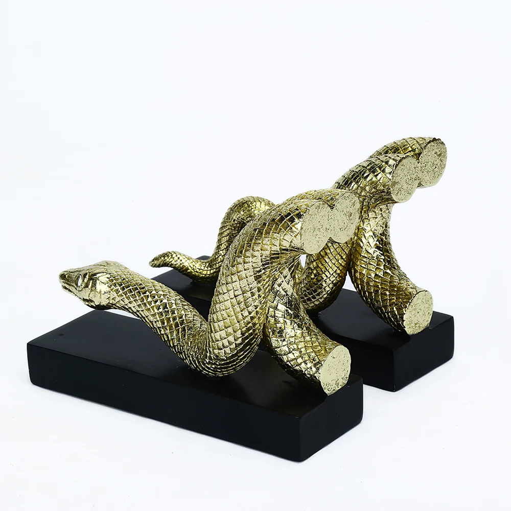 Gold Book End Bookend For Shelf To Assemble Bookend  Resin Snake