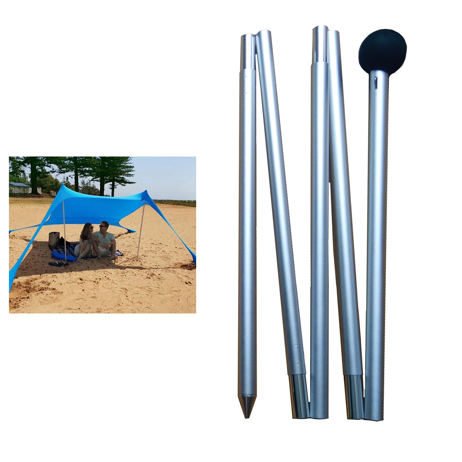 factory price prime quality and easy folding Camping equipment accessories aluminum beach Sunshade tent pole  sunshade pole