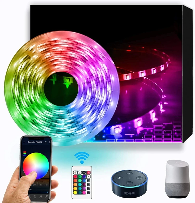 Neon Power Supply Set Smart Remote Control Color Changing Kit Waterproof Flexible Led Rgb Strip Light
