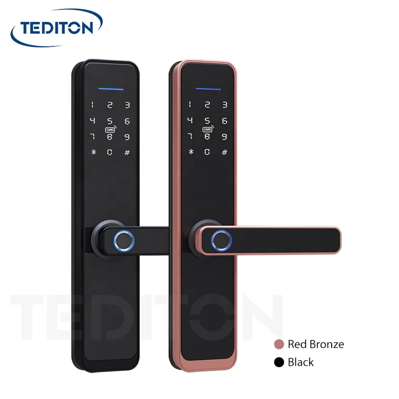 TEDITON smart home tuya smart life locks wifi Biometric Fingerprint Door Lock for hotel Apartment office Building